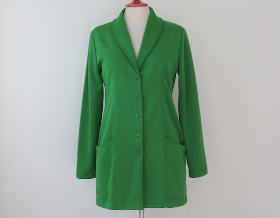Green 70s Vtg. Jacket With Shawl Collar // Size M