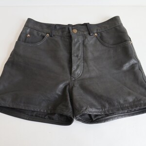 Black 80s90s Bell Bottom Vtg. Leather Shorts // Size 30 // - Etsy