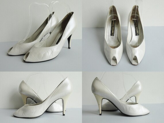 Decollete spuntate vintage anni 80 in madreperla bianca Marcello Giovanetti Taglia 39 Made In Italy Etsy Italia