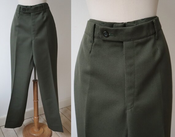 70s Green Mens Vtg. Pants // VDN // Bell Bottom Pa