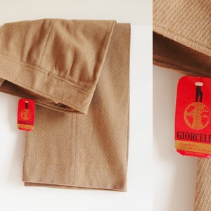 Beige DEADSTOCK 70s Bell Bottom Vtg. Flare Pants // Giorcelli