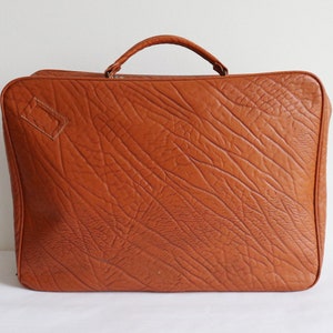 Années 50 Vtg. Valise vegan // Marron cognac