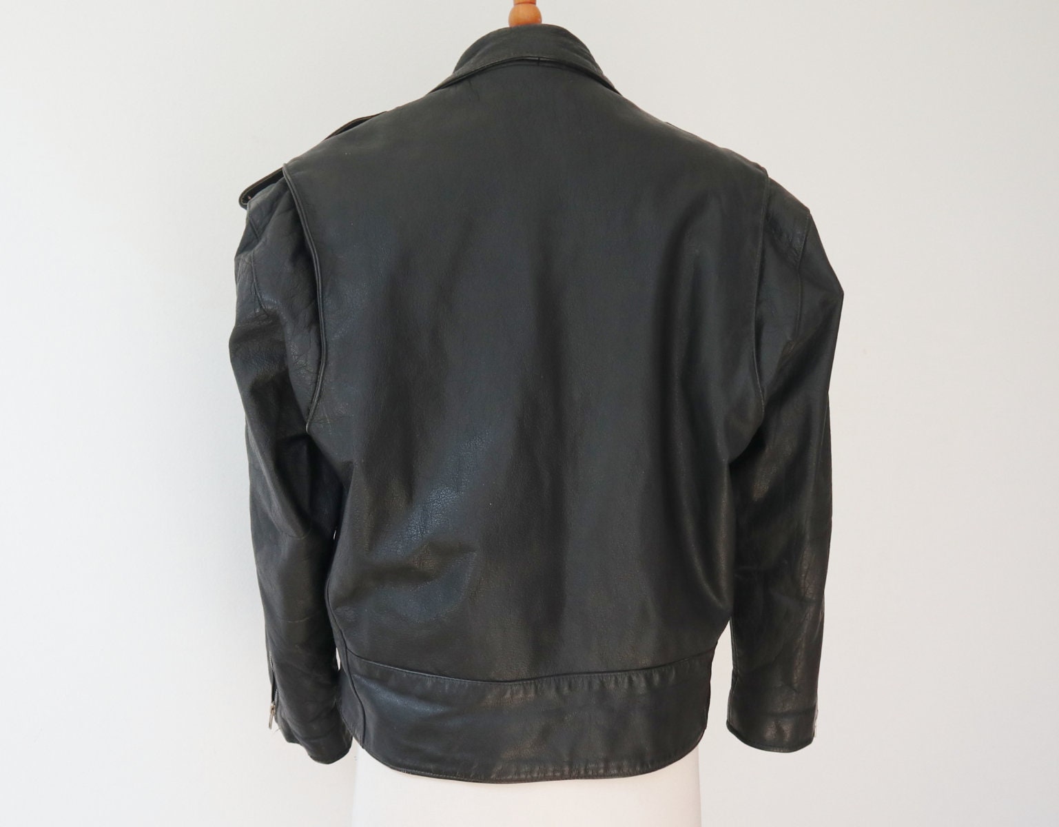 Cool Black 80s Vintage Biker Leather Jacket With Silver Zippers - Etsy Cool Black 80s Vintage Biker Leather Jacket With Silver Zippers - Etsy