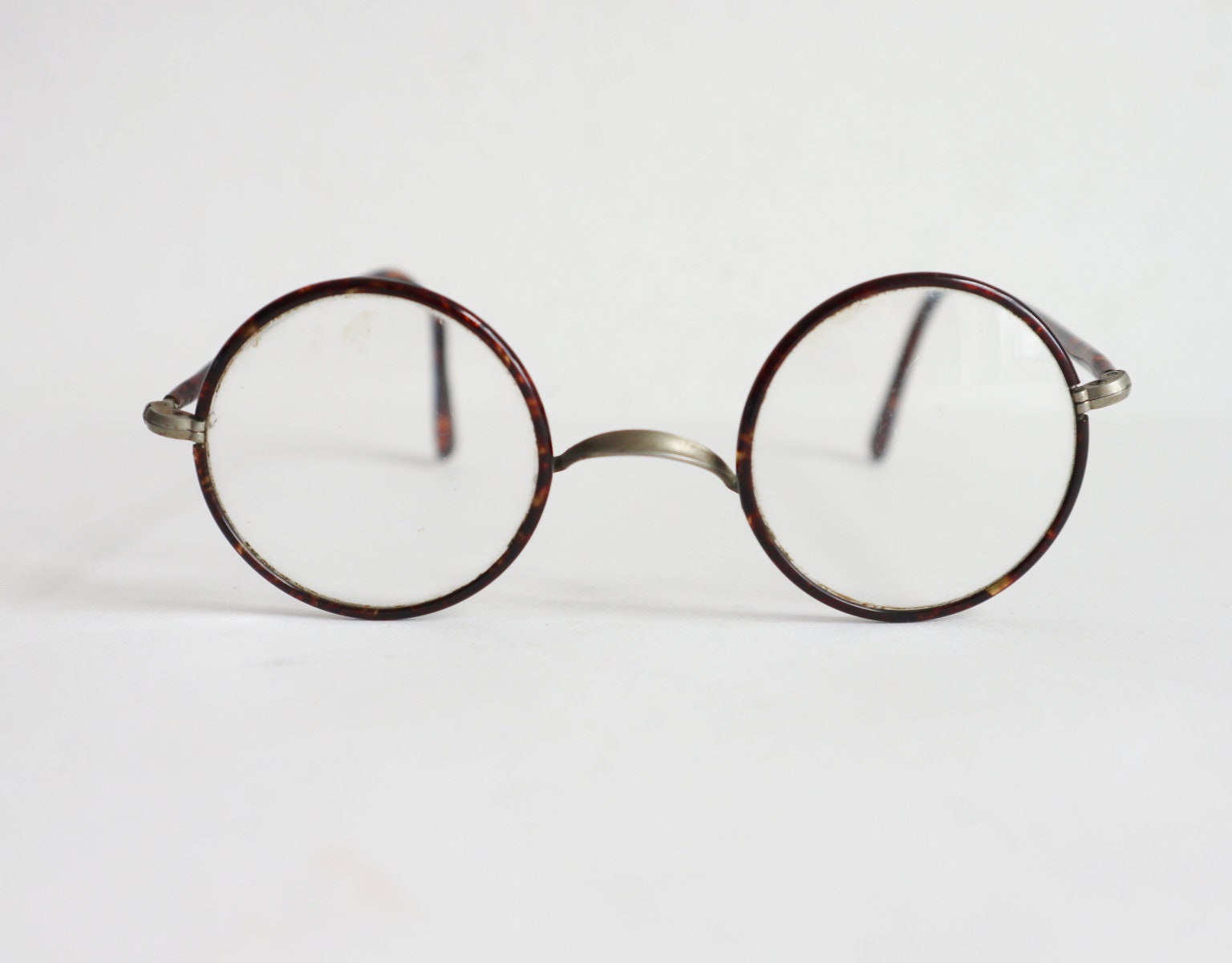 Antique Round Brown Vintage Glasses Steampunk Glasses Unisex