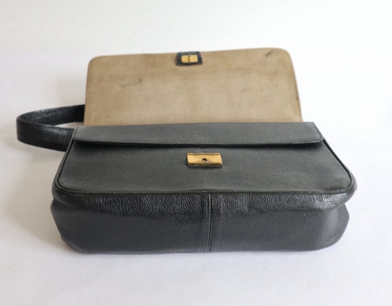 Black 50s Vtg. Top Handle Bag - image 6