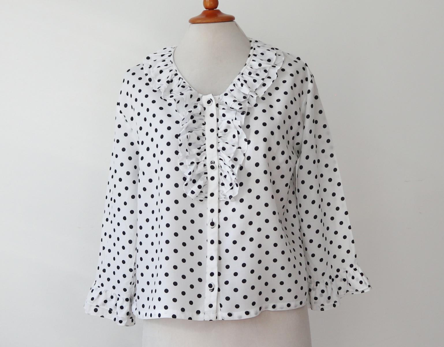 BayBee slanting frill blouse white美品⑅◡̈* Bebe White Ruffle Blouse (XS-S) - Imber Vintage
