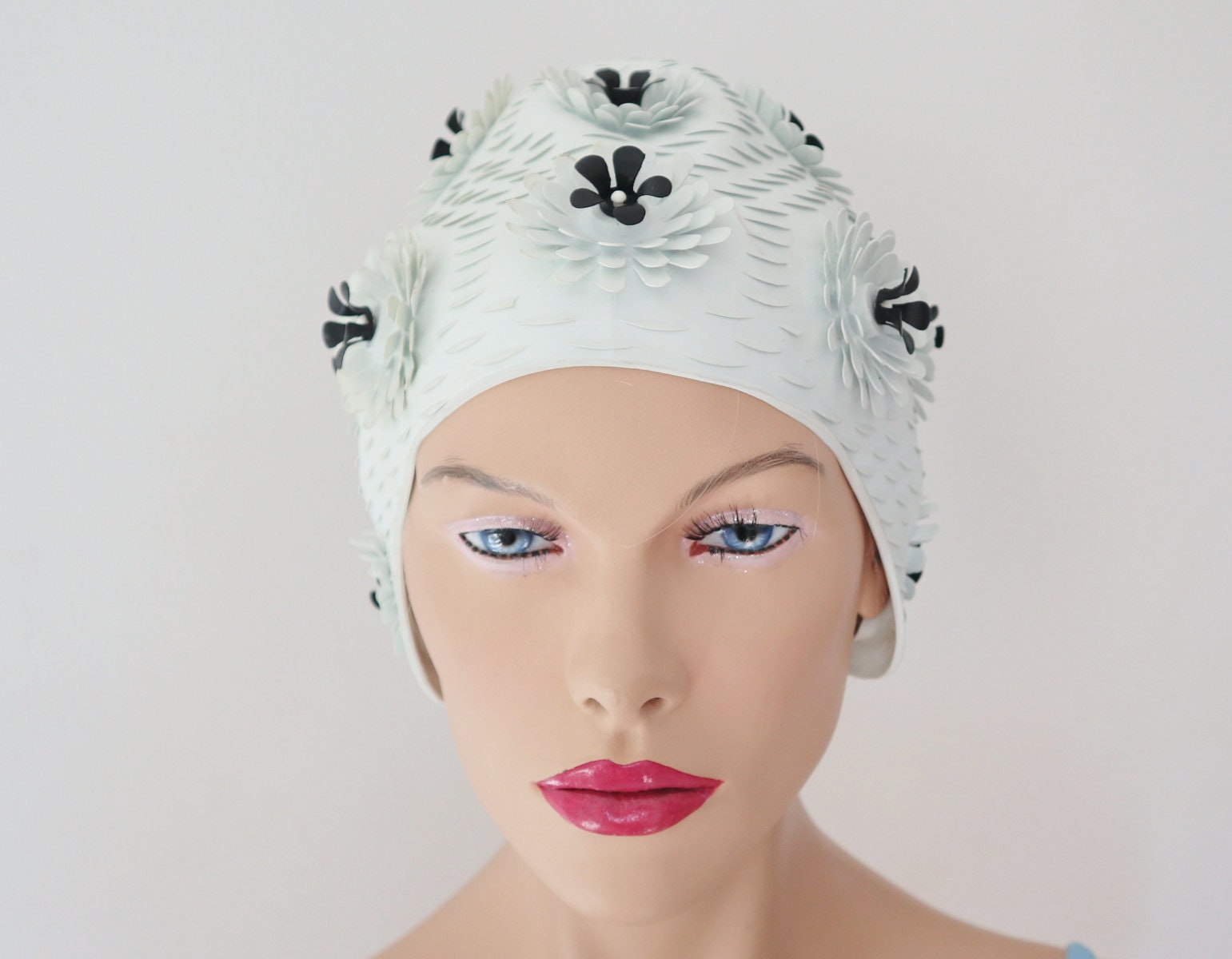 Vintage CAPELLA Swim Cap?‍♀️ made in Spain Retro Flower Swim Caps, Multi-colored and in Solid Colors - Etsy main image 4