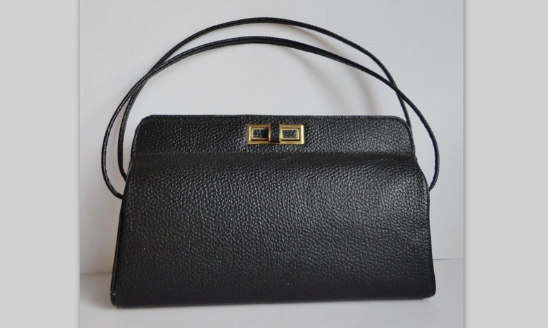 Black 40s/50s Vintage Handbag image 1