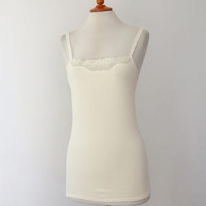 Hellgelb 80s Vtg. Tanktop // Triumph // Top aus 100% Baumwolle // Damen Lingerie Top // Größe 44