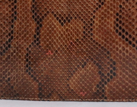 Brown 60s Leather/Reptile Top Handle Bag // Snake… - image 7