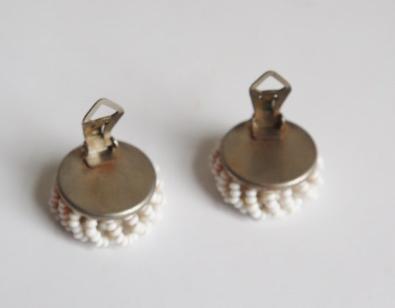 Boucles D'Oreilles Clips Strass Blancs Vintage Années 50/60 - Alliage Et Verre