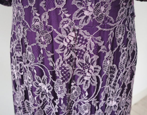 Beautiful Purple Vintage Lace/Crepe Maxi Dress //… - image 7