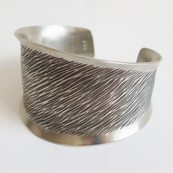 2 Bracelets Manchette Jorgen JENSEN Denmark – Étain Et émail Bleu, Vintage