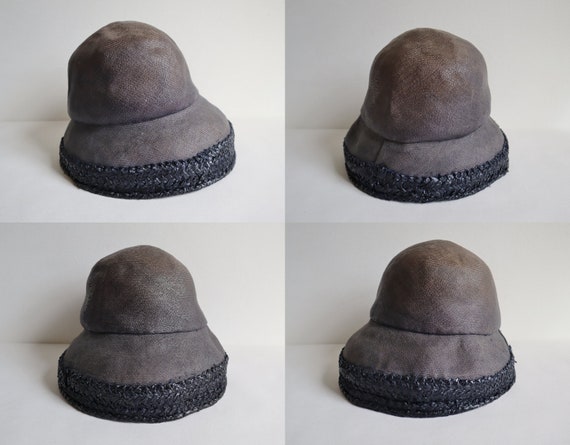 Black 30s 40s Summer Hat // Big Brim // Size 58/60 - image 6