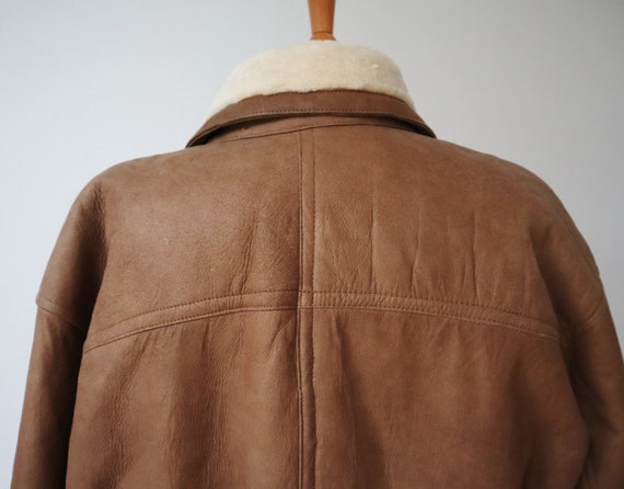 Brown 70s 80s Mens Leather/Sheepskin Vintage Jack… - image 7