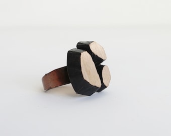 Adjustable 70s Karl Laine Bronze Vtg.  Ring  // Brutalist Ring // Hand Made In Finland