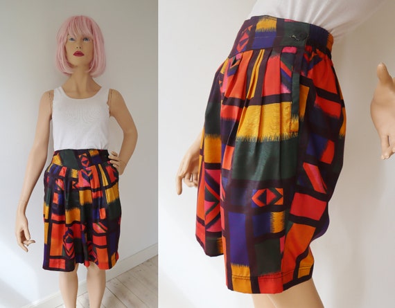 High Waisted 80s Vintage Shorts // Champagne Silk