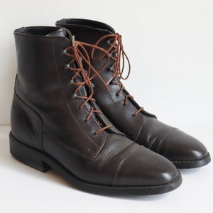 Brown Leather Lace Up Ankle Boots // Size 37