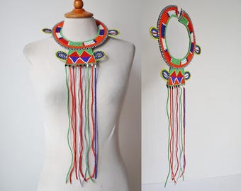 アフリカのマサイ族のビーズの首輪ネックレス マサイ族の首輪 - Etsy 日本