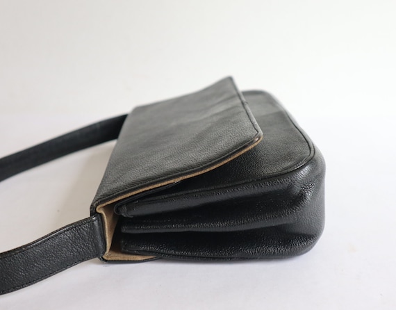 Black 50s Vtg. Top Handle Bag - image 10