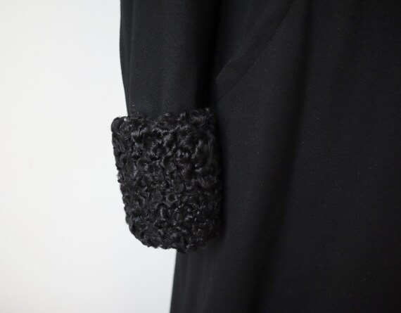 Gorgeous 40s Black Wool Coat // Persian Lamb Coll… - image 7