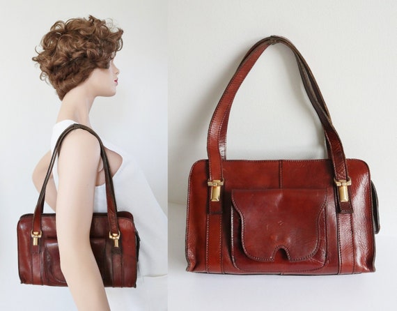 Brown 70s Leather Shoulder Bag