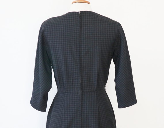 Cool 50s Vintage Dress // Tartan Print In Black A… - image 3