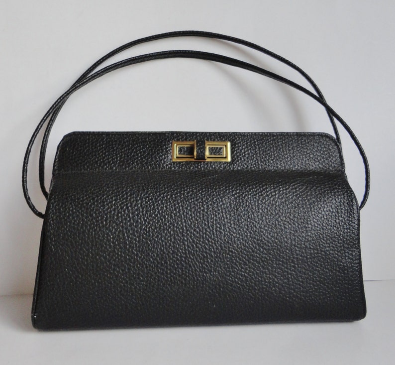 Black 40s/50s Vintage Handbag image 4