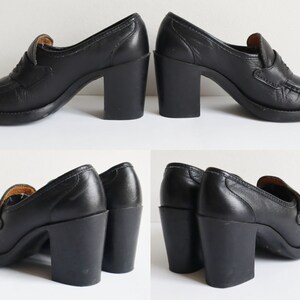Vintage Italian Leather Heeled Loafers, Size 7 main image 0