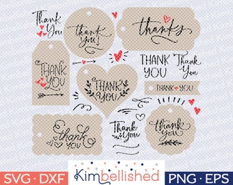 Thank You Tag Svg Etsy