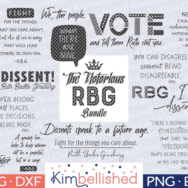 RBG / Ruth Bader Ginsburg SVG DXF Digital Cut Files