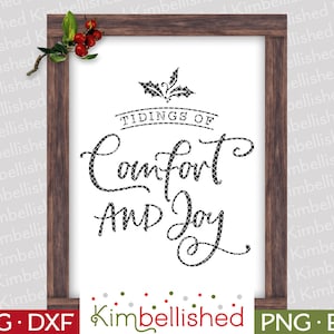 Tidings of Comfort and Joy SVG DXF Digital Cut Files