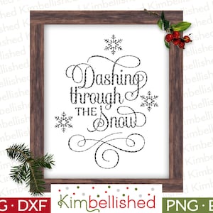 Dashing Through the Snow Lyrics Weihnachten SVG DXF Digital Cut Dateien