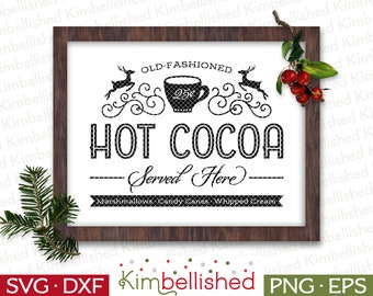 Hot Cocoa Christmas SVG DXF Digital Cut Files