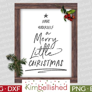 Merry Little Christmas Christmas SVG DXF Digital Cut Files