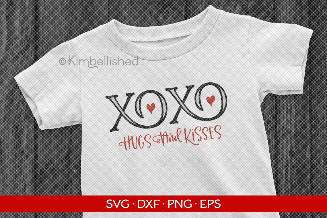 XOXO Hugs and Kisses - Valentine's SVG DXF Digital Cut Files - Etsy