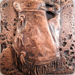 Western Copper (Chaps) 4"x4" Decorative Metal Wall Tile