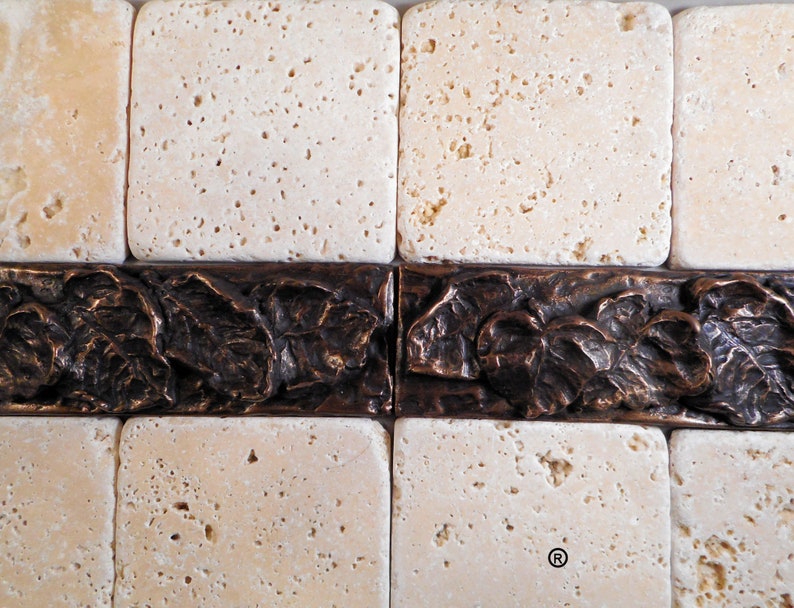 Bronze Leaves Decorative Liner Bar by Metal Tile Arts Etsy
