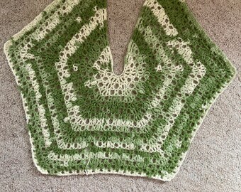 Hand knit shawl, Pentagon shawl