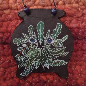 Witches cauldron with Luna moth and moon painting