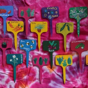Plant labels, plant signs, plant tags, pot plant signs, veggie patch handmade.