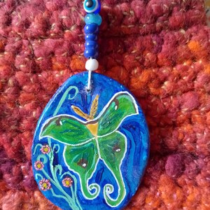 Luna Moth Ceramic Wall decor, Moth Wall art, Handmade hanging decoration