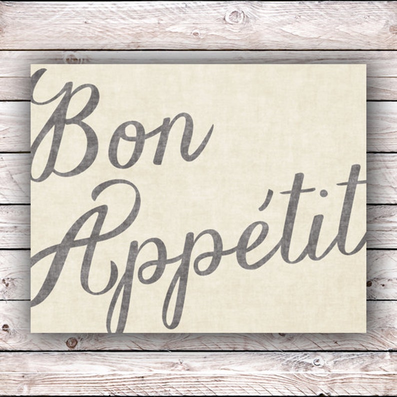 Bon Appetit Printable Art Print Kitchen Art Instant Digital | Etsy
