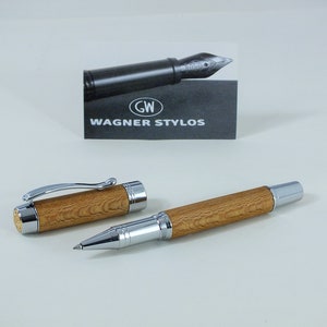 Deluxe rollerball (or fountain) pen in Plane wood