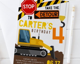 ¿Puedes cavarlo? Invitación de cumpleaños / Invitación de cumpleaños de construcción digital / Invitación de construcción / Fiesta de cumpleaños de construcción 741