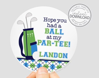 Golf Favor Tag, Golf Party Favor Tag, Golf Gift Tags, Printable Tags, Printable Party Decorations, Instant Download Editable Template | 475