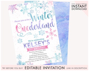 winter wonderland invitation etsy