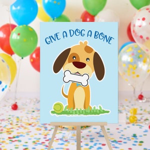 Printable Give a Dog a Bone Game, Pin the Tail on the Puppy Game, Pin the Tail on the Dog, Pin The Tail Game, Dog Party Decorations 721