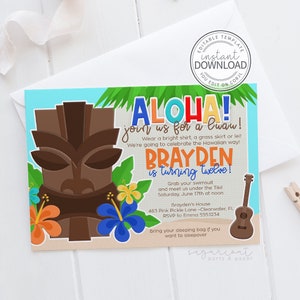 Luau Invitation, Hawaiian Invitations, Luau Birthday Invitation, Luau Party, Luau Party Invitations, Luau Invite, Luau Birthday, Luau | 463