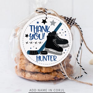 Editable Hockey Favor Tag, Hockey Thank You Tag, Hockey Gift Tag, Hockey Goody Bag Tag, Hockey Birthday Party, Hockey Party Decorations 648